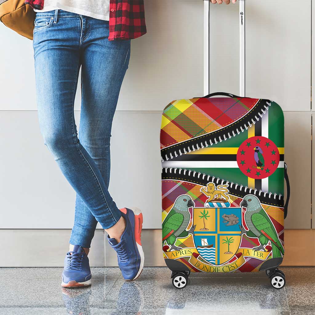 Dominica Creole Day Luggage Cover Madras Pattern Zipper Stylized LT01