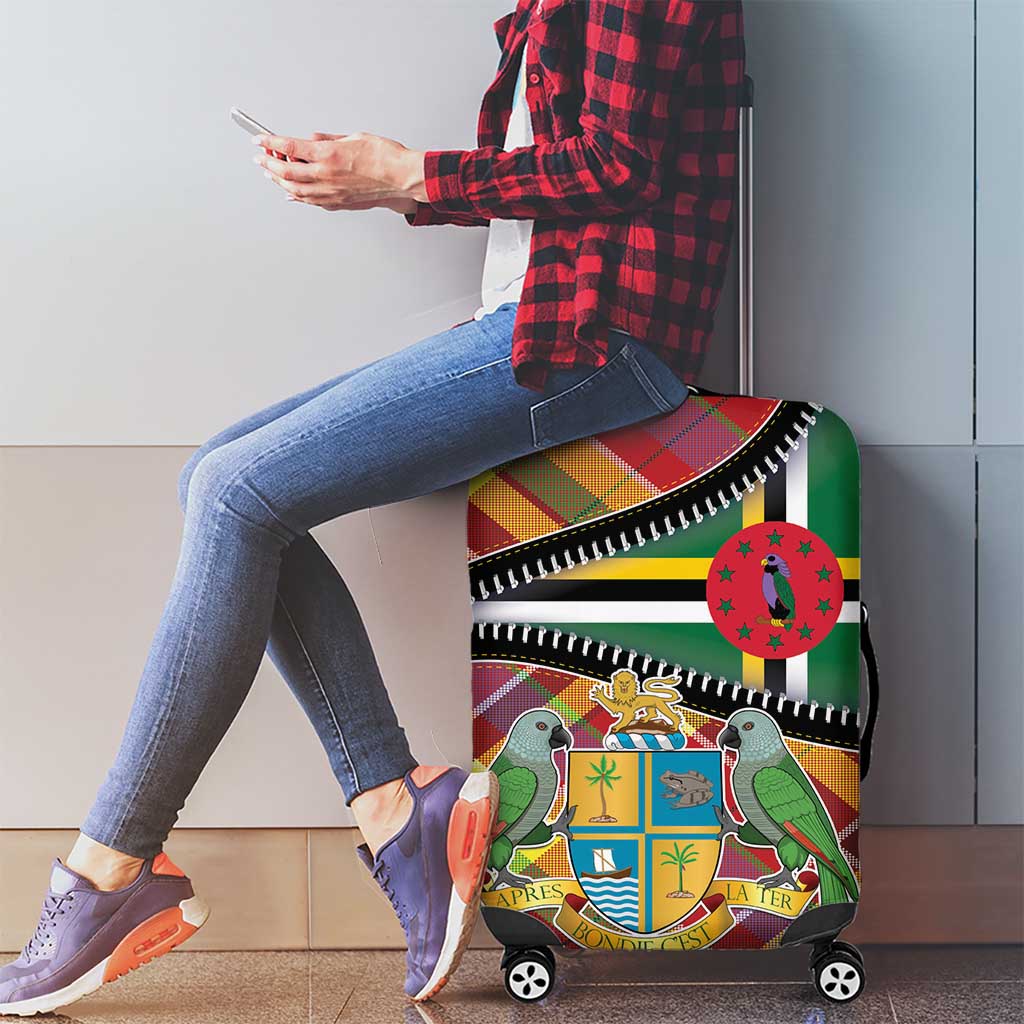 Dominica Creole Day Luggage Cover Madras Pattern Zipper Stylized LT01