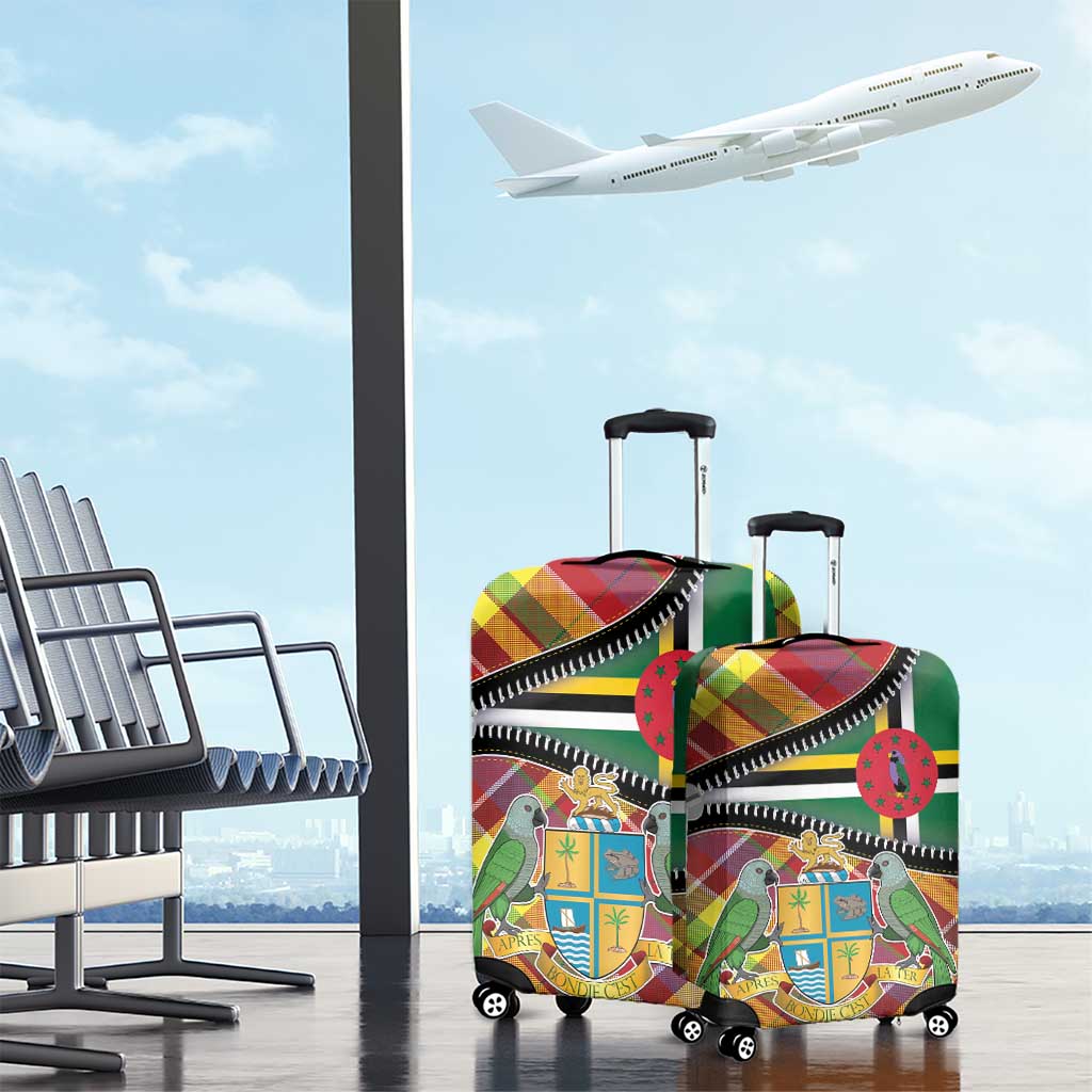 Dominica Creole Day Luggage Cover Madras Pattern Zipper Stylized LT01