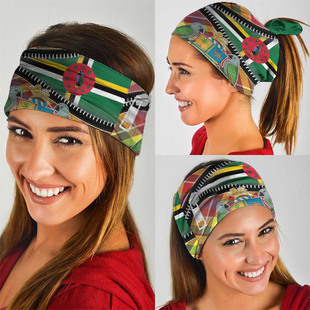Dominica Creole Day Neck Gaiter Madras Pattern Zipper Stylized LT01