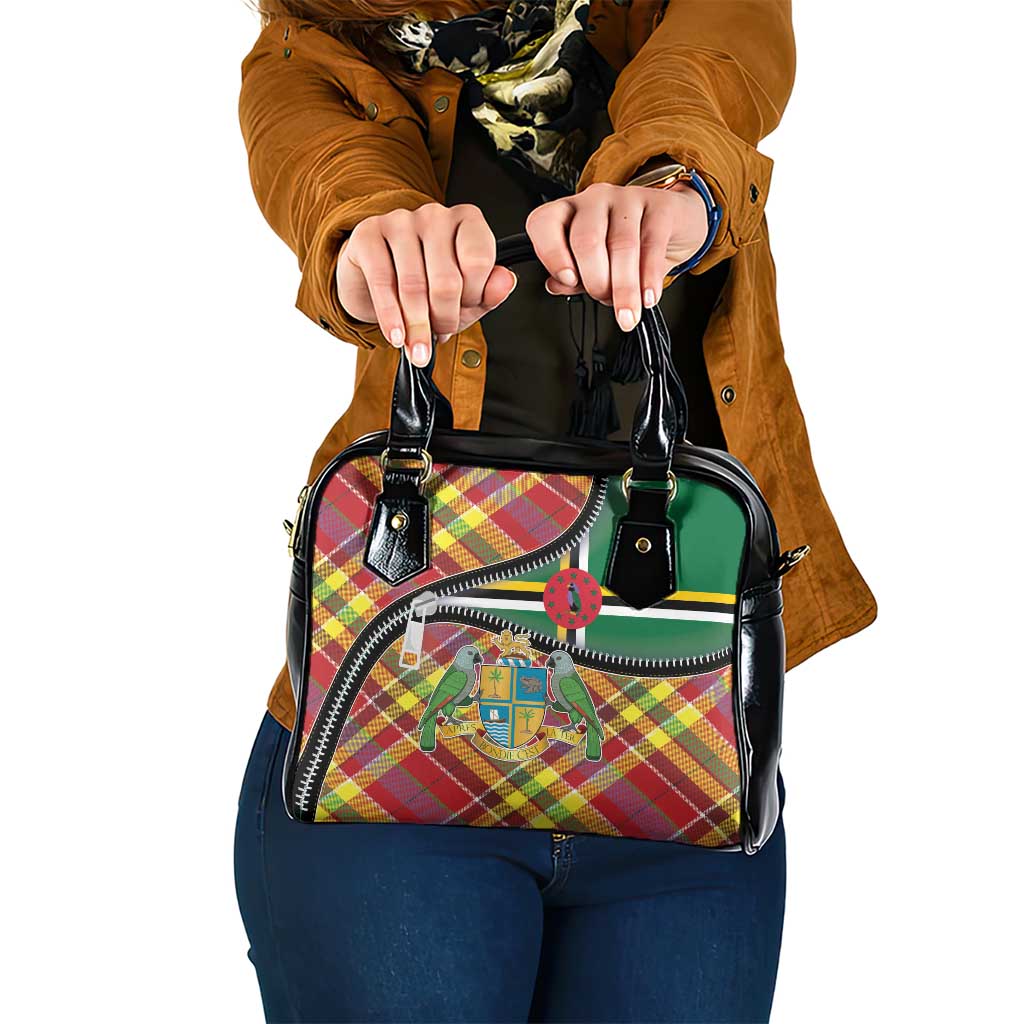 Dominica Creole Day Shoulder Handbag Madras Pattern Zipper Stylized LT01