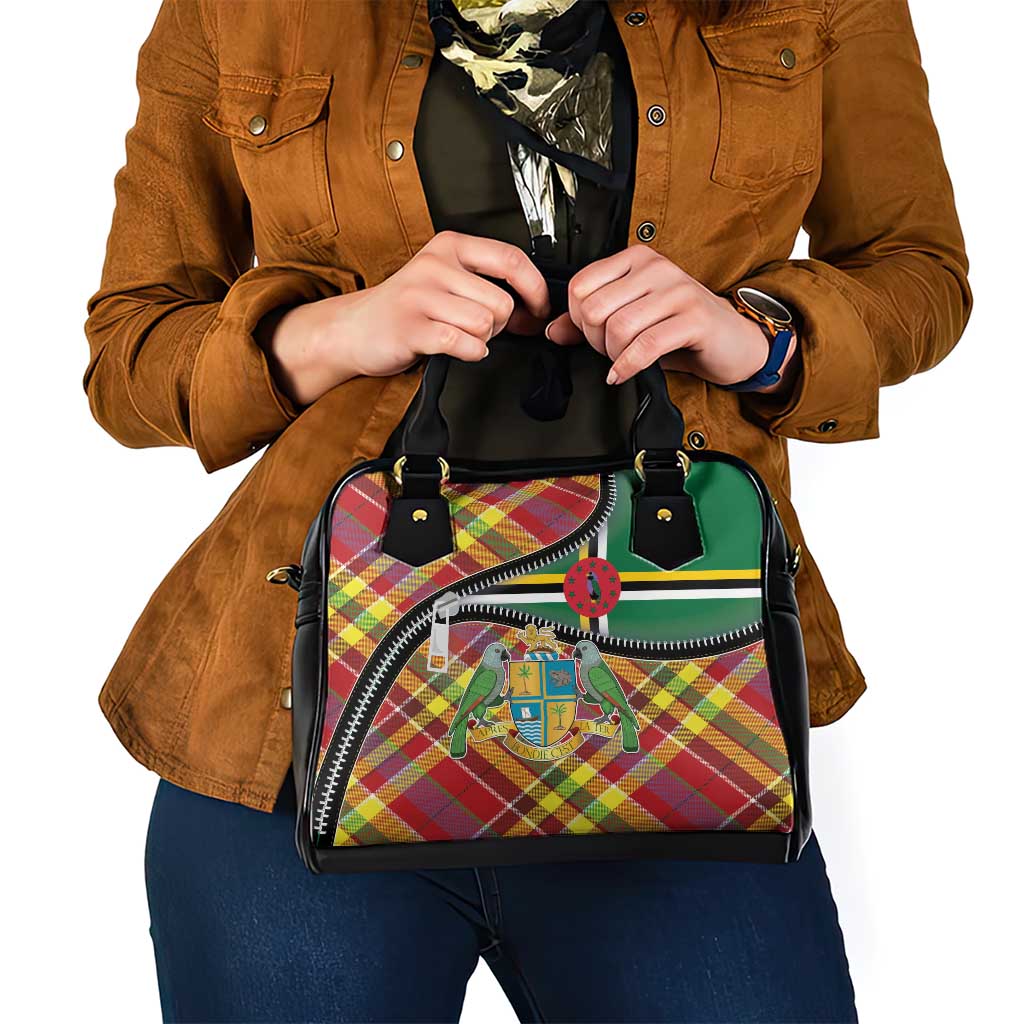Dominica Creole Day Shoulder Handbag Madras Pattern Zipper Stylized LT01