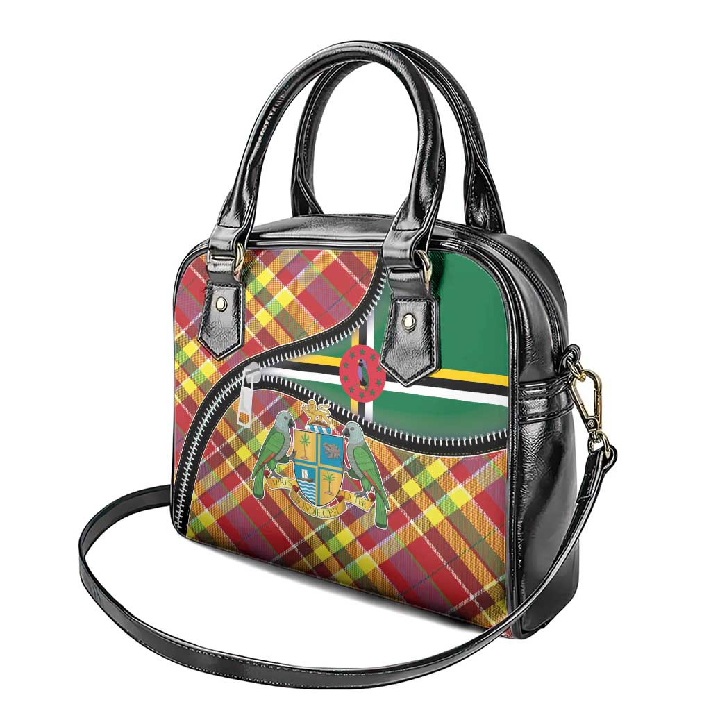 Dominica Creole Day Shoulder Handbag Madras Pattern Zipper Stylized LT01