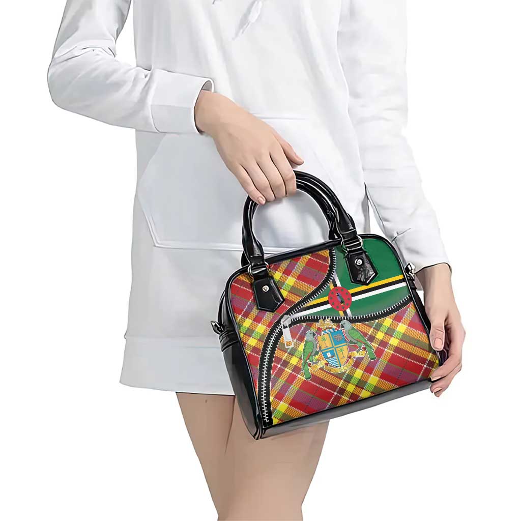 Dominica Creole Day Shoulder Handbag Madras Pattern Zipper Stylized LT01