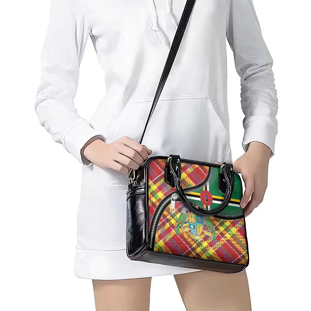 Dominica Creole Day Shoulder Handbag Madras Pattern Zipper Stylized LT01