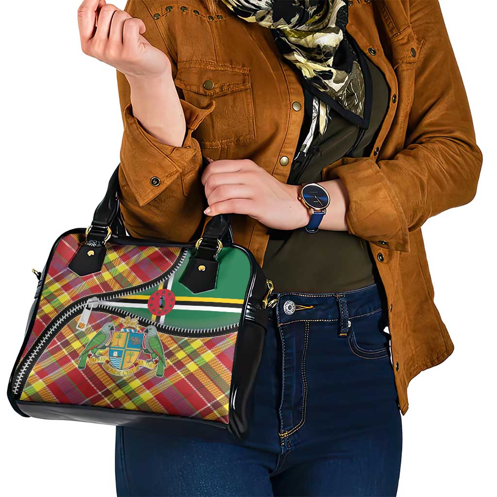 Dominica Creole Day Shoulder Handbag Madras Pattern Zipper Stylized LT01