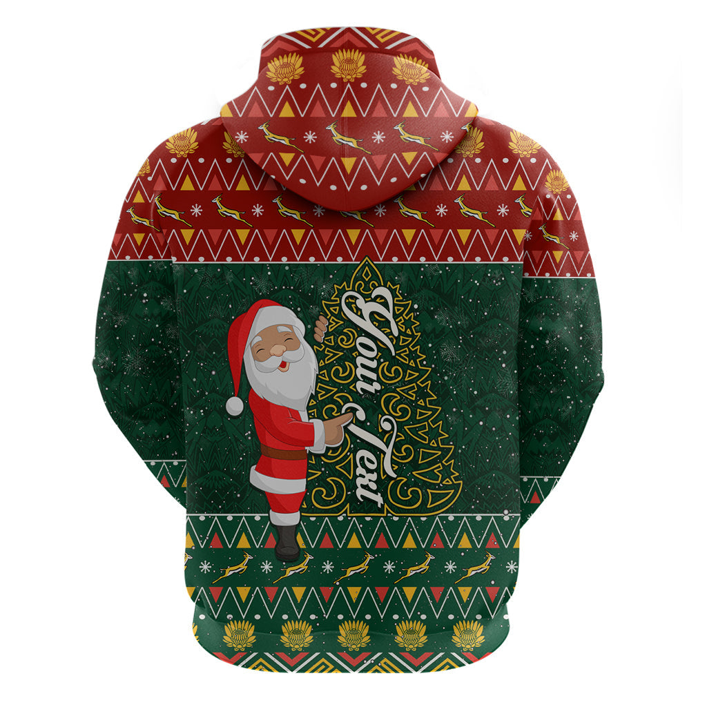 Custom South Africa Christmas Hoodie Geseende Kersfees Santa Claus African Pattern LT01