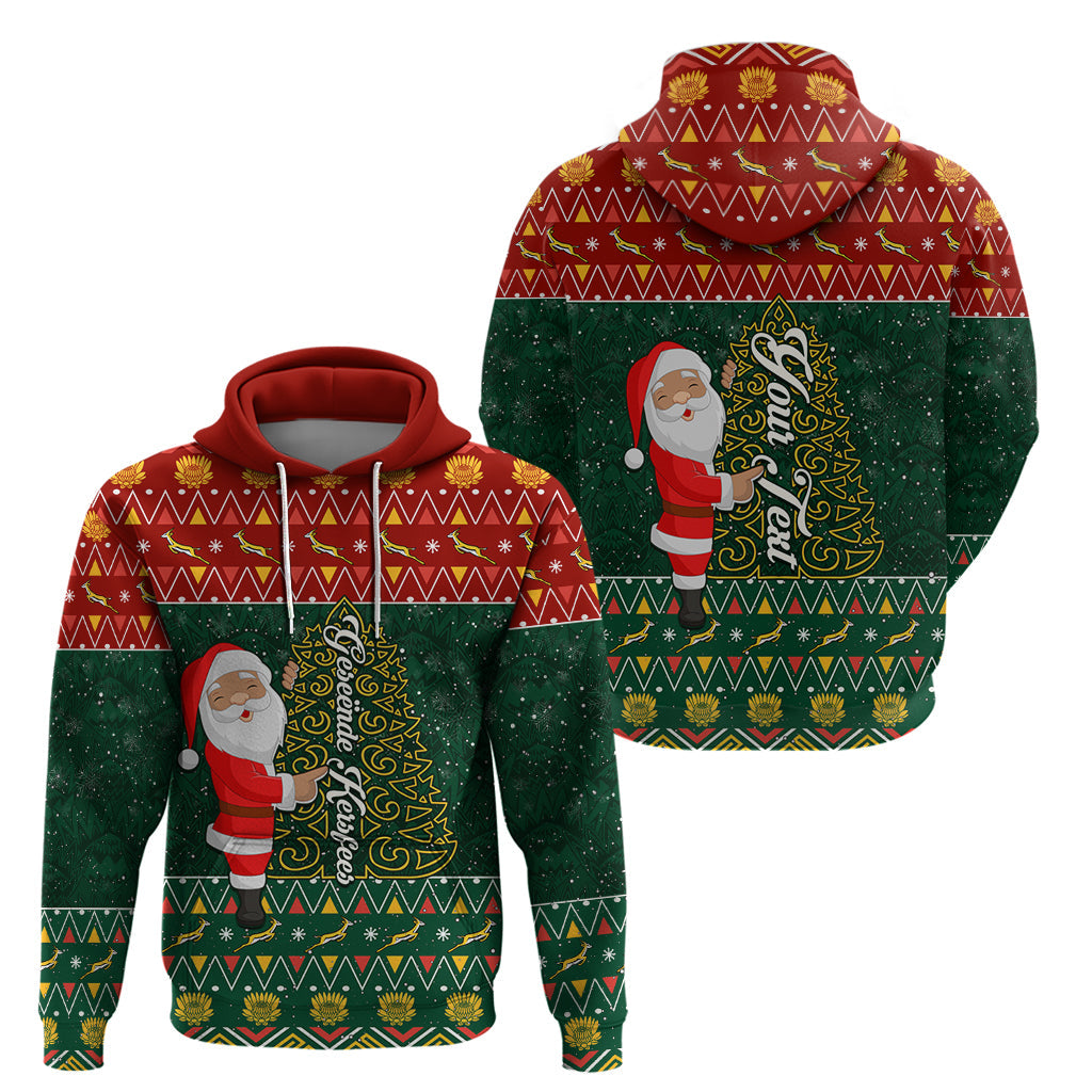 Custom South Africa Christmas Hoodie Geseende Kersfees Santa Claus African Pattern LT01