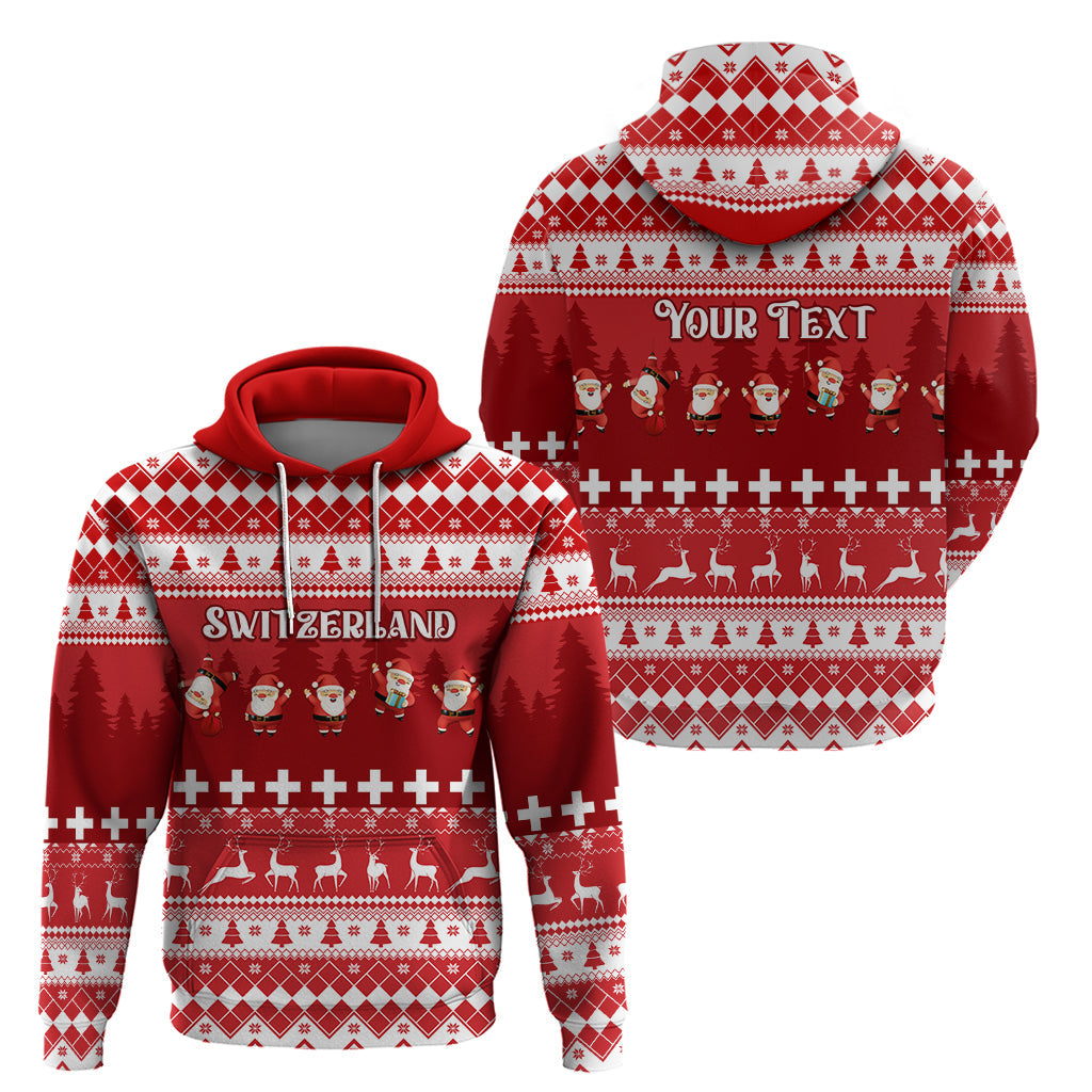 Custom Switzerland Christmas Hoodie Merry Christmas Funny Santa Claus LT01
