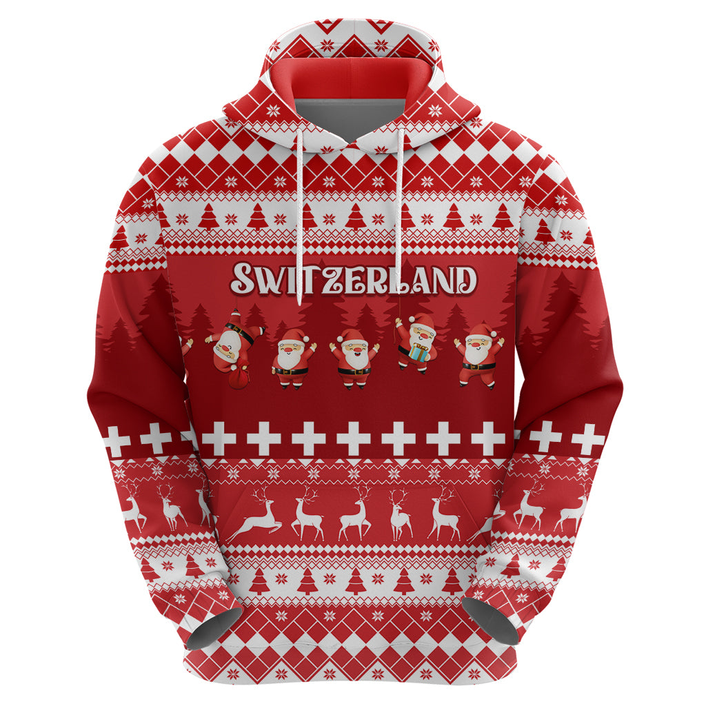 Custom Switzerland Christmas Hoodie Merry Christmas Funny Santa Claus LT01