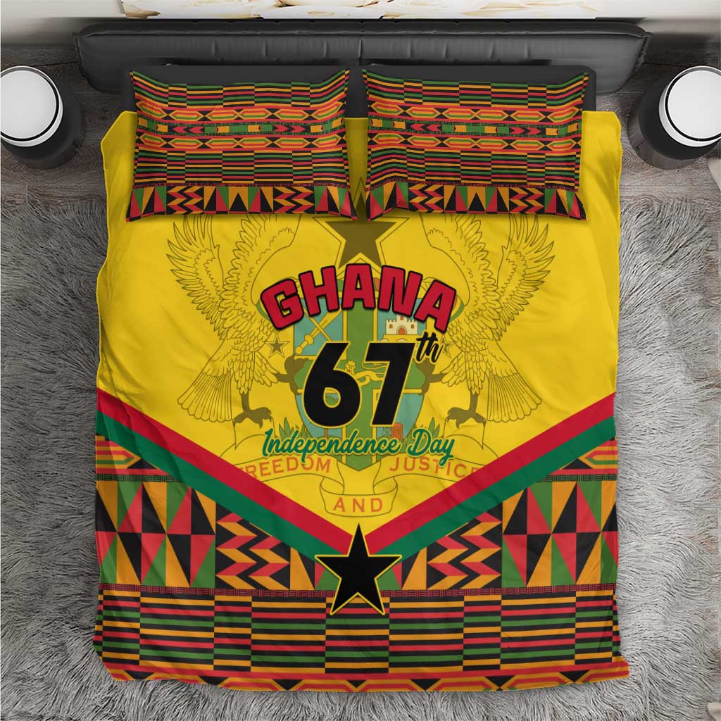 Ghana Independence Day Bedding Set with Freedom and Justice and African Pattern LT01