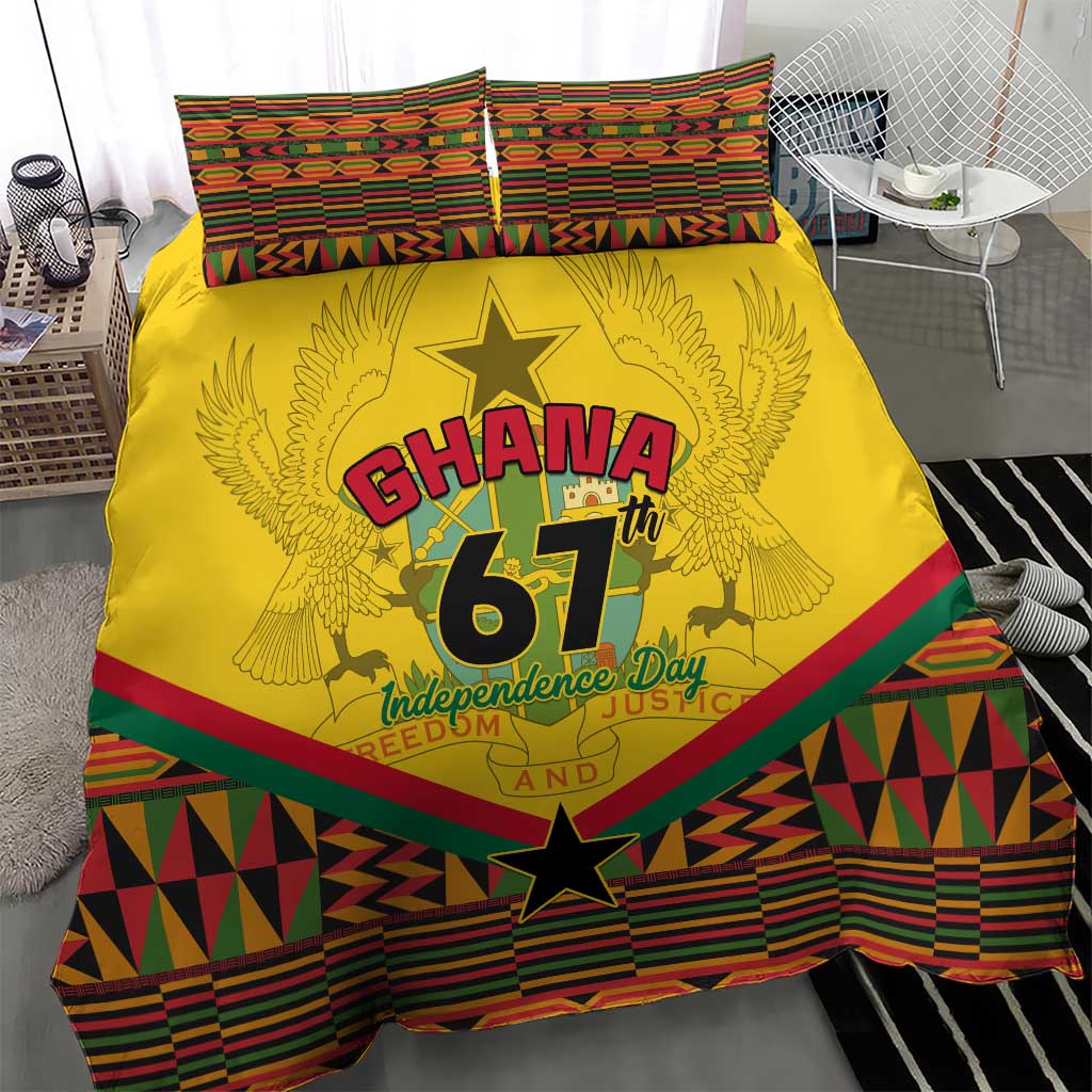 Ghana Independence Day Bedding Set with Freedom and Justice and African Pattern LT01