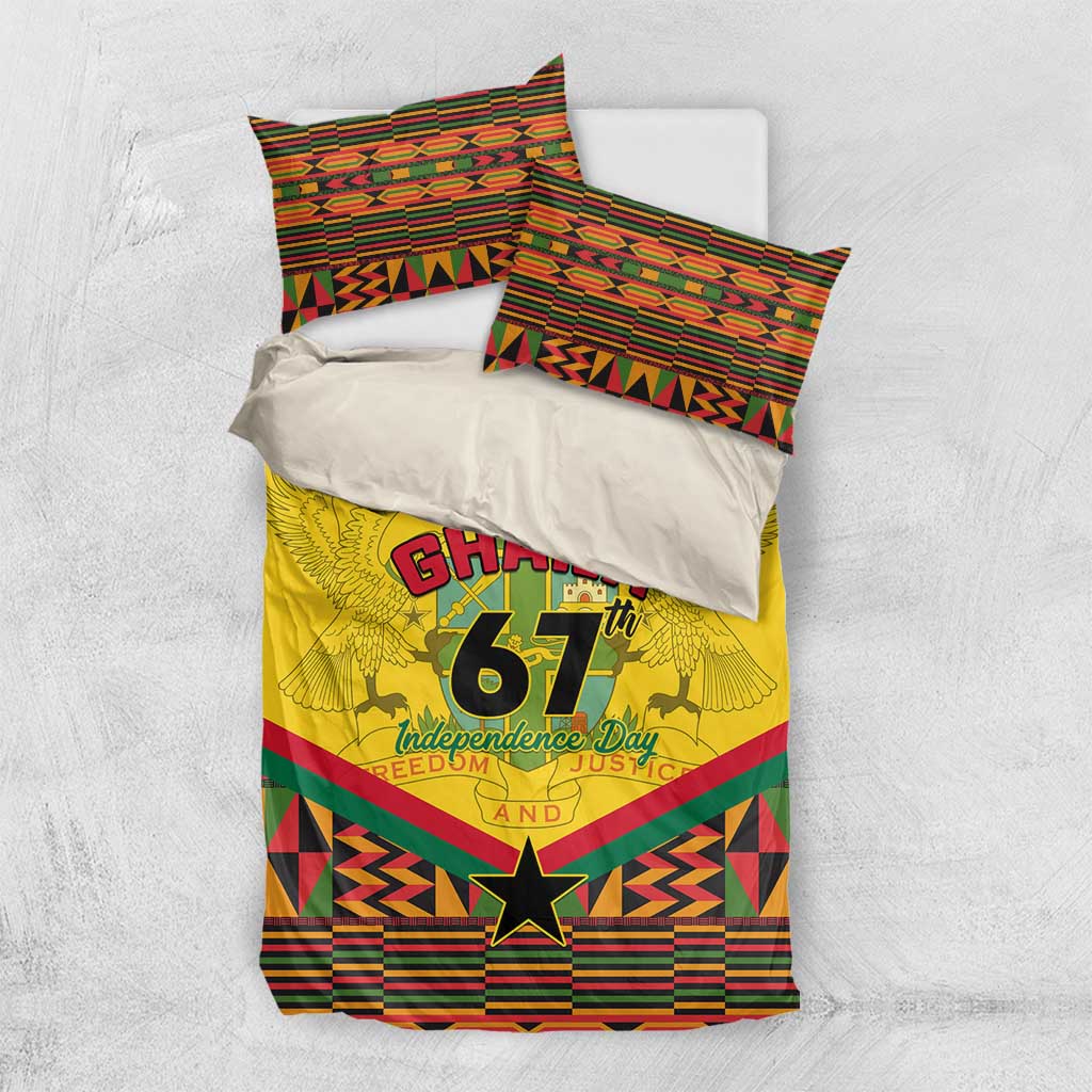 Ghana Independence Day Bedding Set with Freedom and Justice and African Pattern LT01