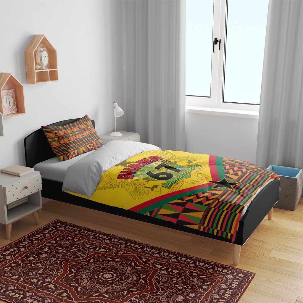 Ghana Independence Day Bedding Set with Freedom and Justice and African Pattern LT01