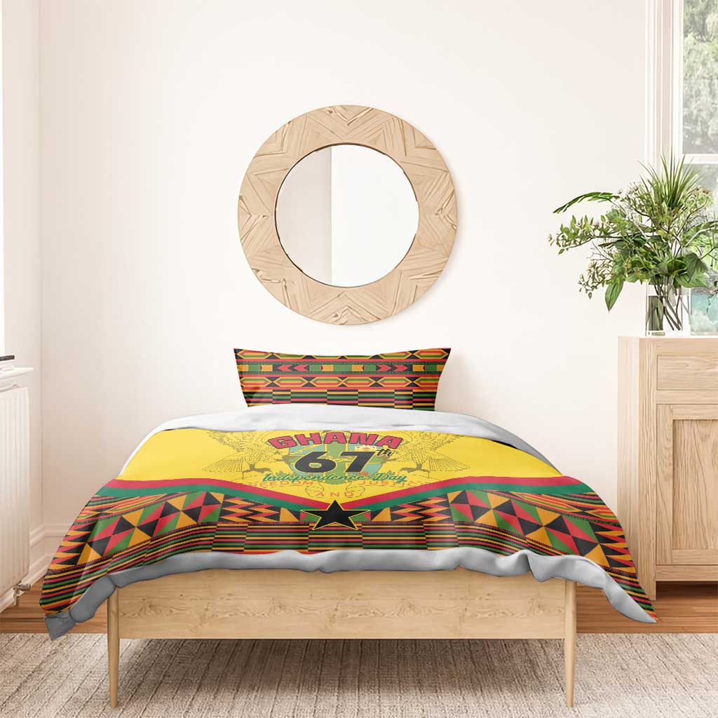 Ghana Independence Day Bedding Set with Freedom and Justice and African Pattern LT01