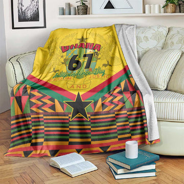 Ghana Independence Day Blanket with Freedom and Justice and African Pattern LT01