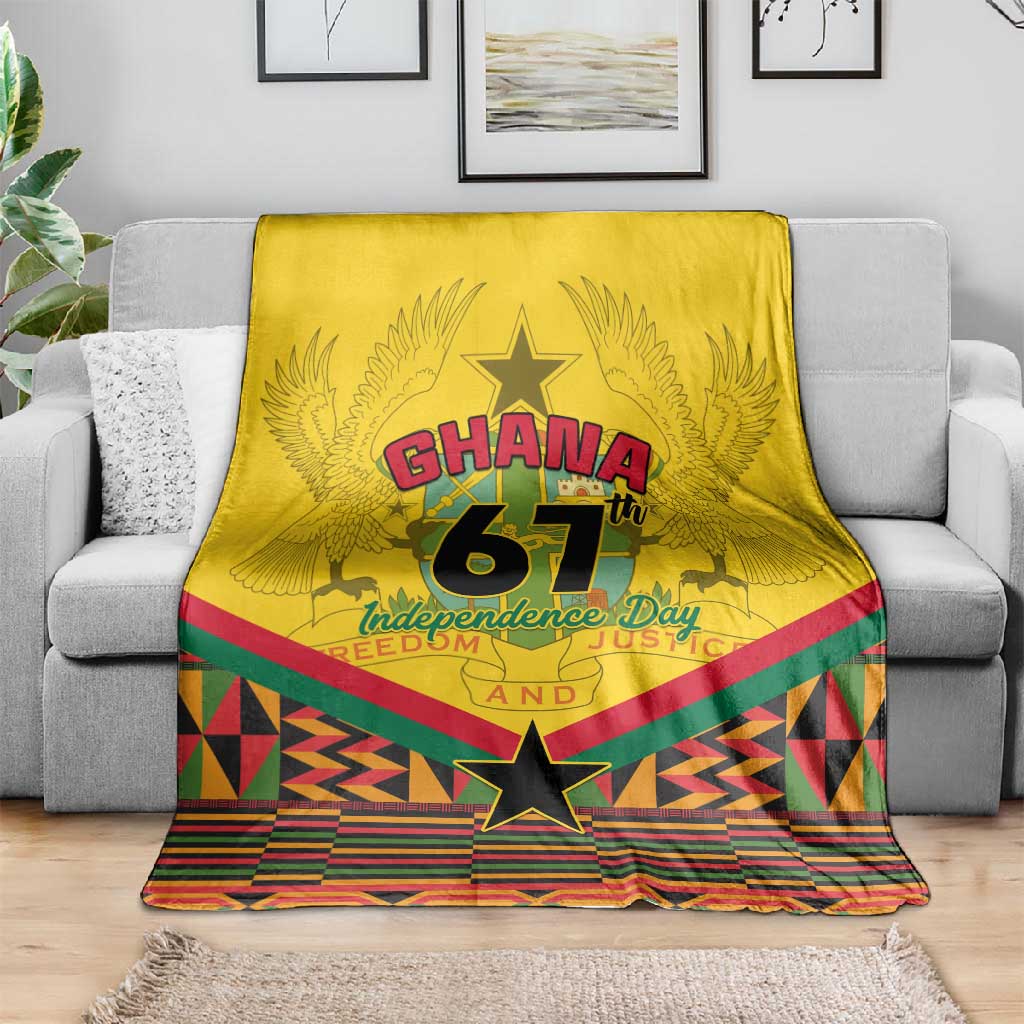 Ghana Independence Day Blanket with Freedom and Justice and African Pattern LT01