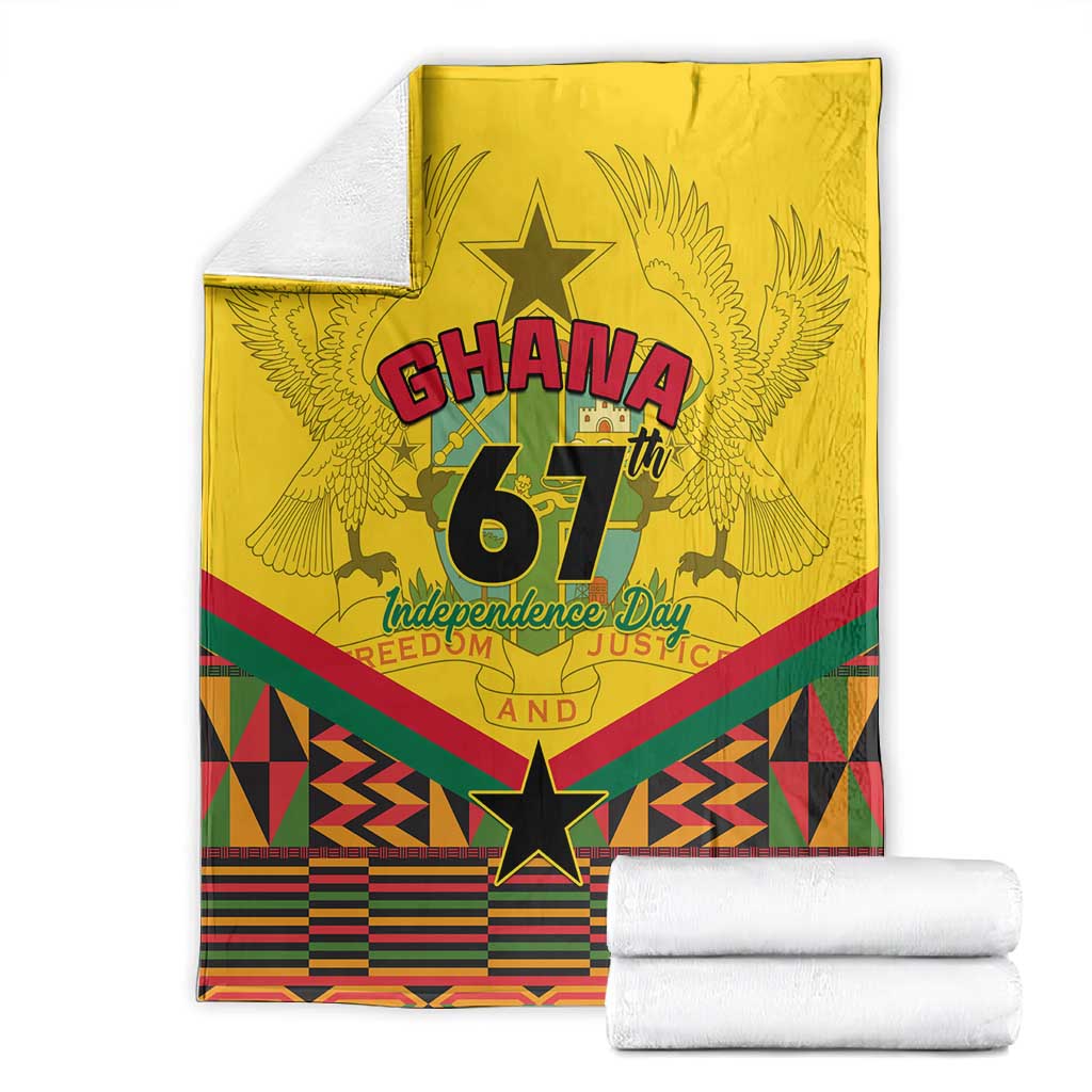 Ghana Independence Day Blanket with Freedom and Justice and African Pattern LT01