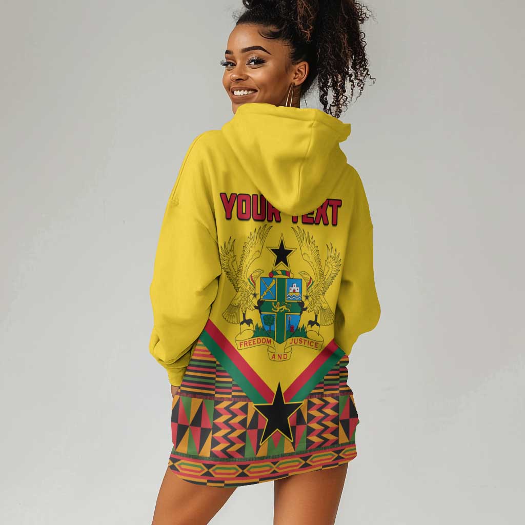 Ghana Independence Day Hoodie Dress with Freedom and Justice and African Pattern LT01