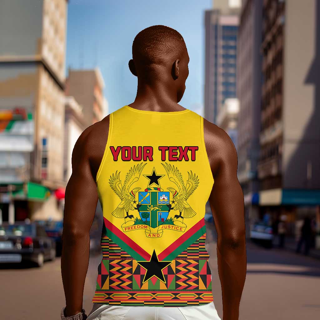 Ghana Independence Day Men Tank Top with Freedom and Justice and African Pattern LT01