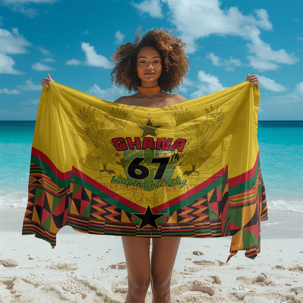 Ghana Independence Day Sarong with Freedom and Justice and African Pattern LT01