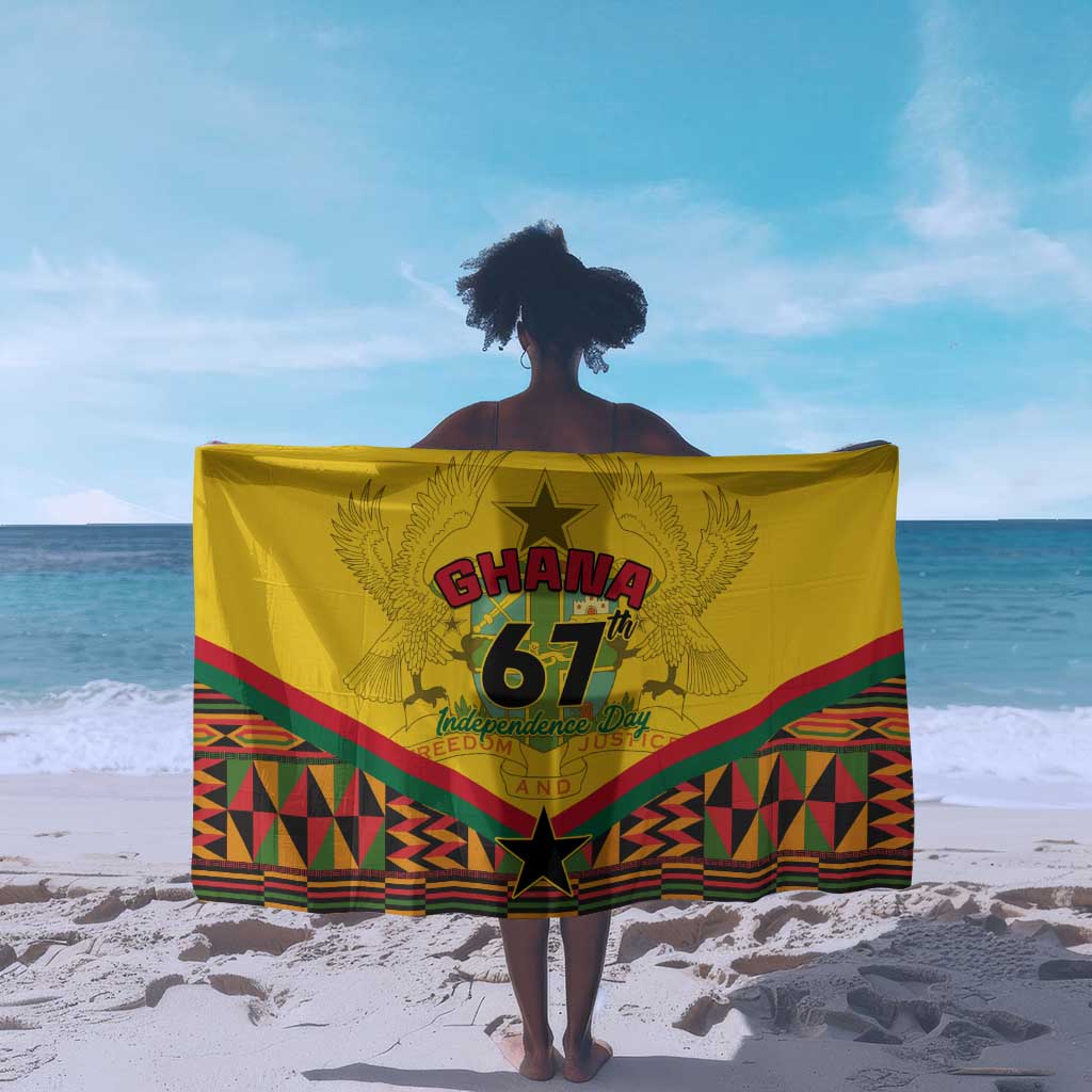 Ghana Independence Day Sarong with Freedom and Justice and African Pattern LT01