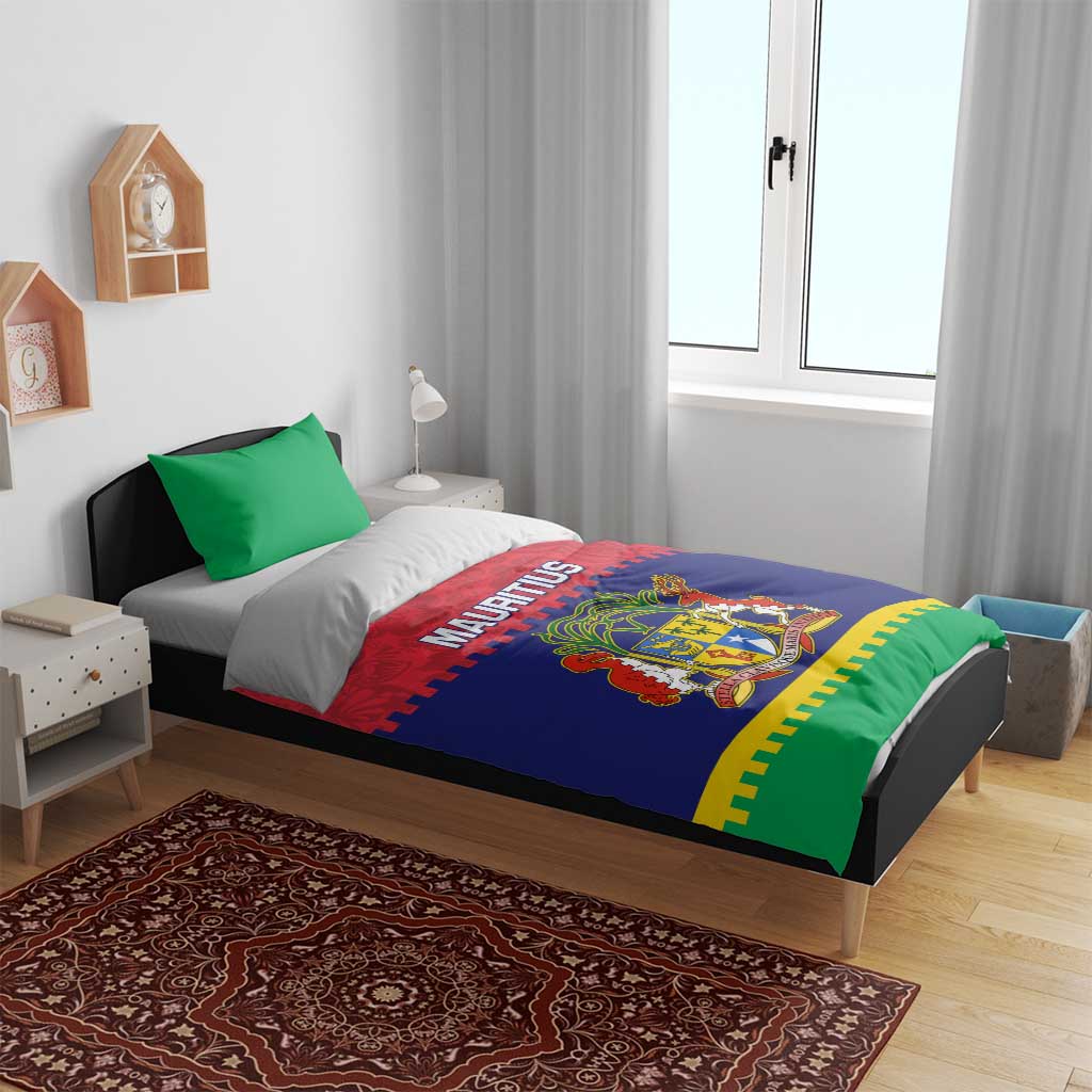 Mauritius Independence Day Bedding Set with Stella Clavisque Maris Indici and Floral Pattern LT01