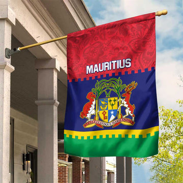 Mauritius Independence Day Garden Flag with Stella Clavisque Maris Indici and Floral Pattern LT01