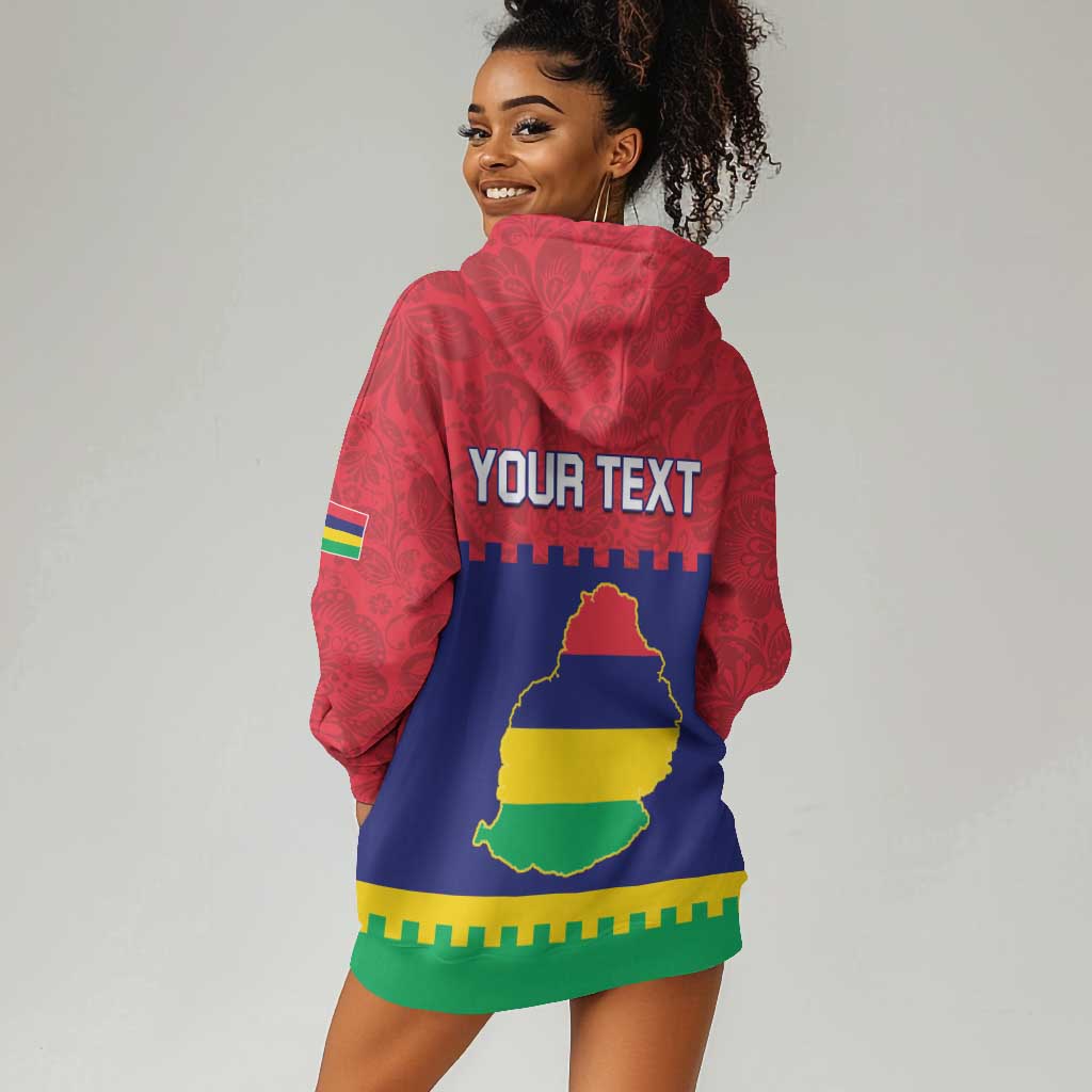 Mauritius Independence Day Hoodie Dress with Stella Clavisque Maris Indici and Floral Pattern LT01