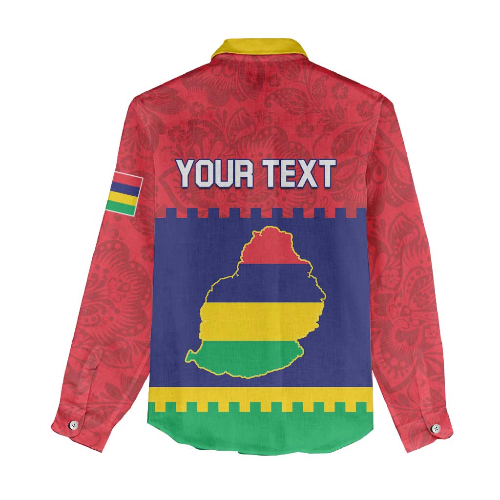 Mauritius Independence Day Women Casual Shirt with Stella Clavisque Maris Indici and Floral Pattern LT01