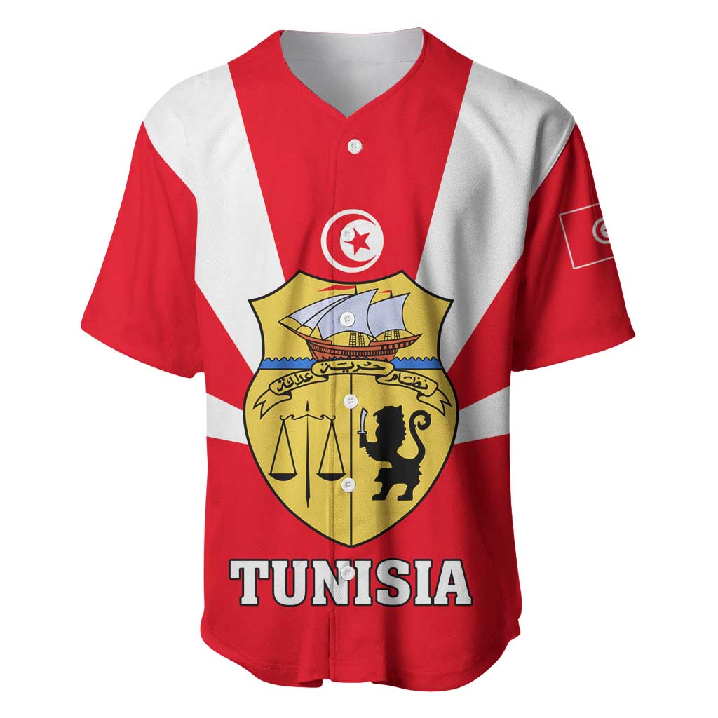 Tunisia Independence Day Baseball Jersey with Coat of Arms and Flag Style LT01