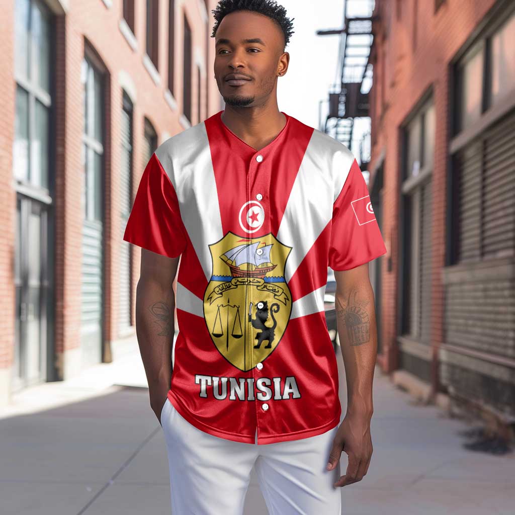 Tunisia Independence Day Baseball Jersey with Coat of Arms and Flag Style LT01