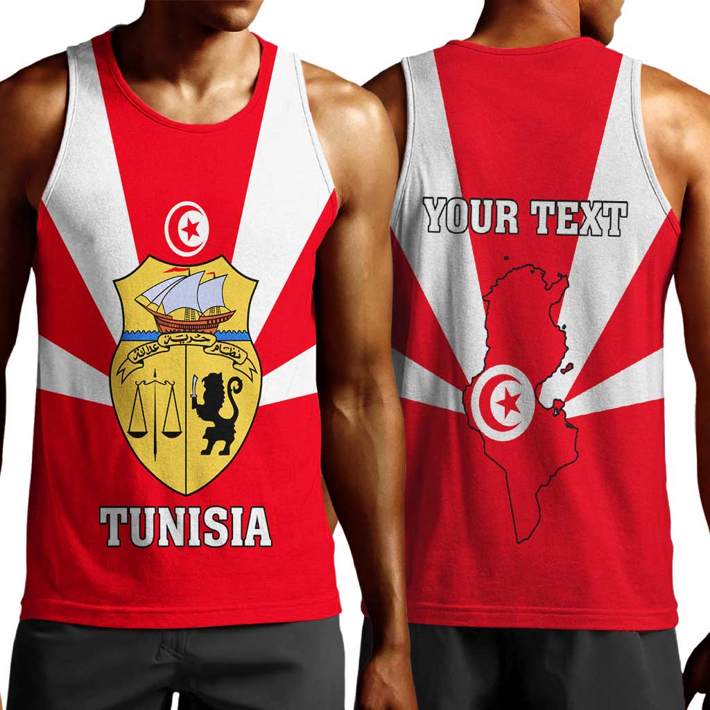 Tunisia Independence Day Men Tank Top with Coat of Arms and Flag Style LT01