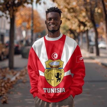 Tunisia Independence Day Sweatshirt with Coat of Arms and Flag Style LT01