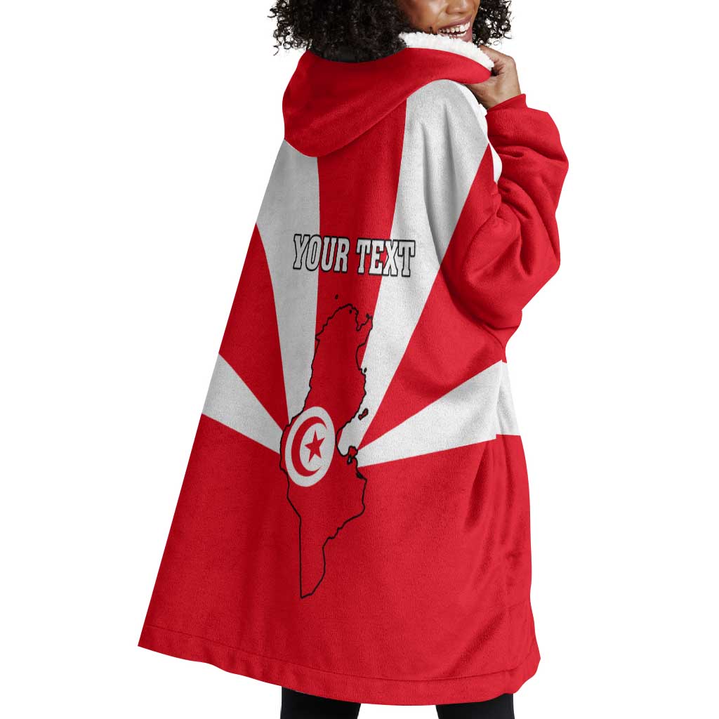 Tunisia Independence Day Wearable Blanket Hoodie with Coat of Arms and Flag Style LT01