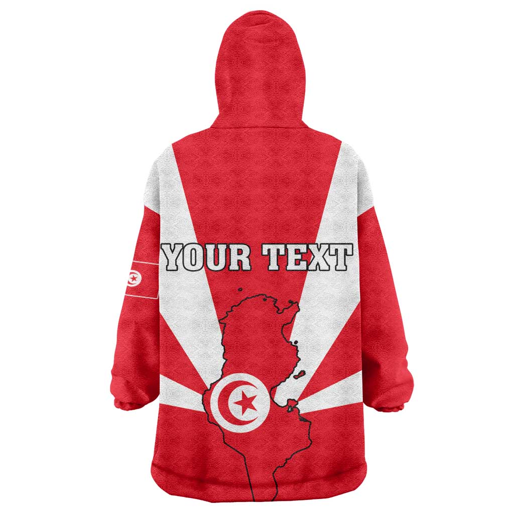 Tunisia Independence Day Wearable Blanket Hoodie with Coat of Arms and Flag Style LT01