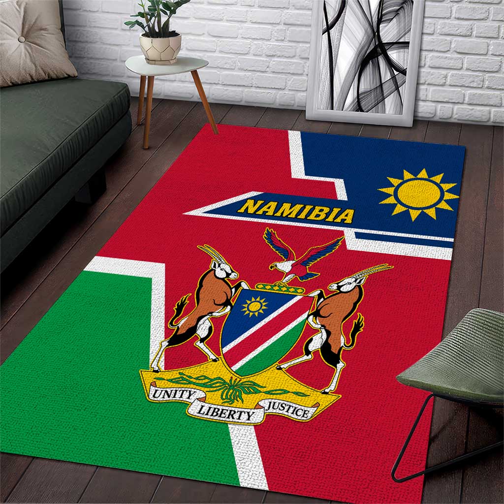 Namibia Independence Day Area Rug with Coat of Arms in Unique Style LT01