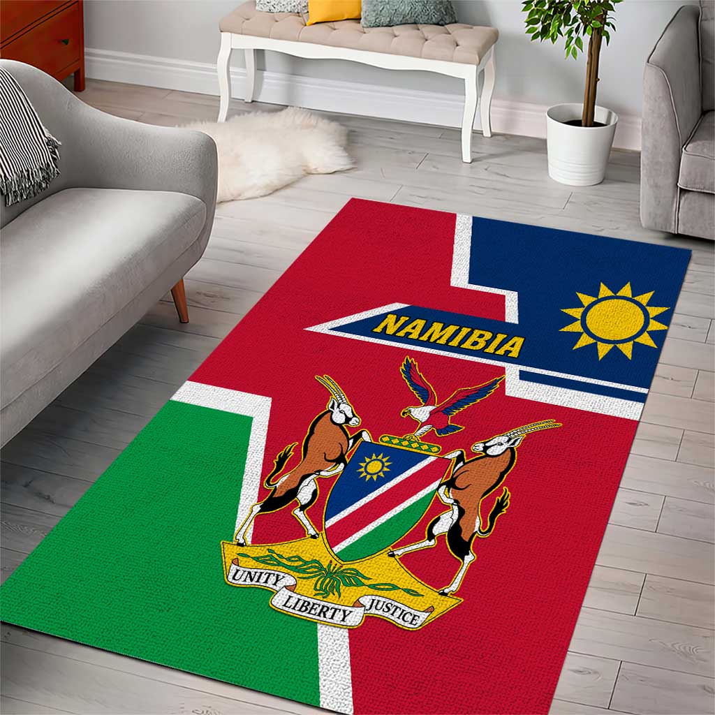 Namibia Independence Day Area Rug with Coat of Arms in Unique Style LT01