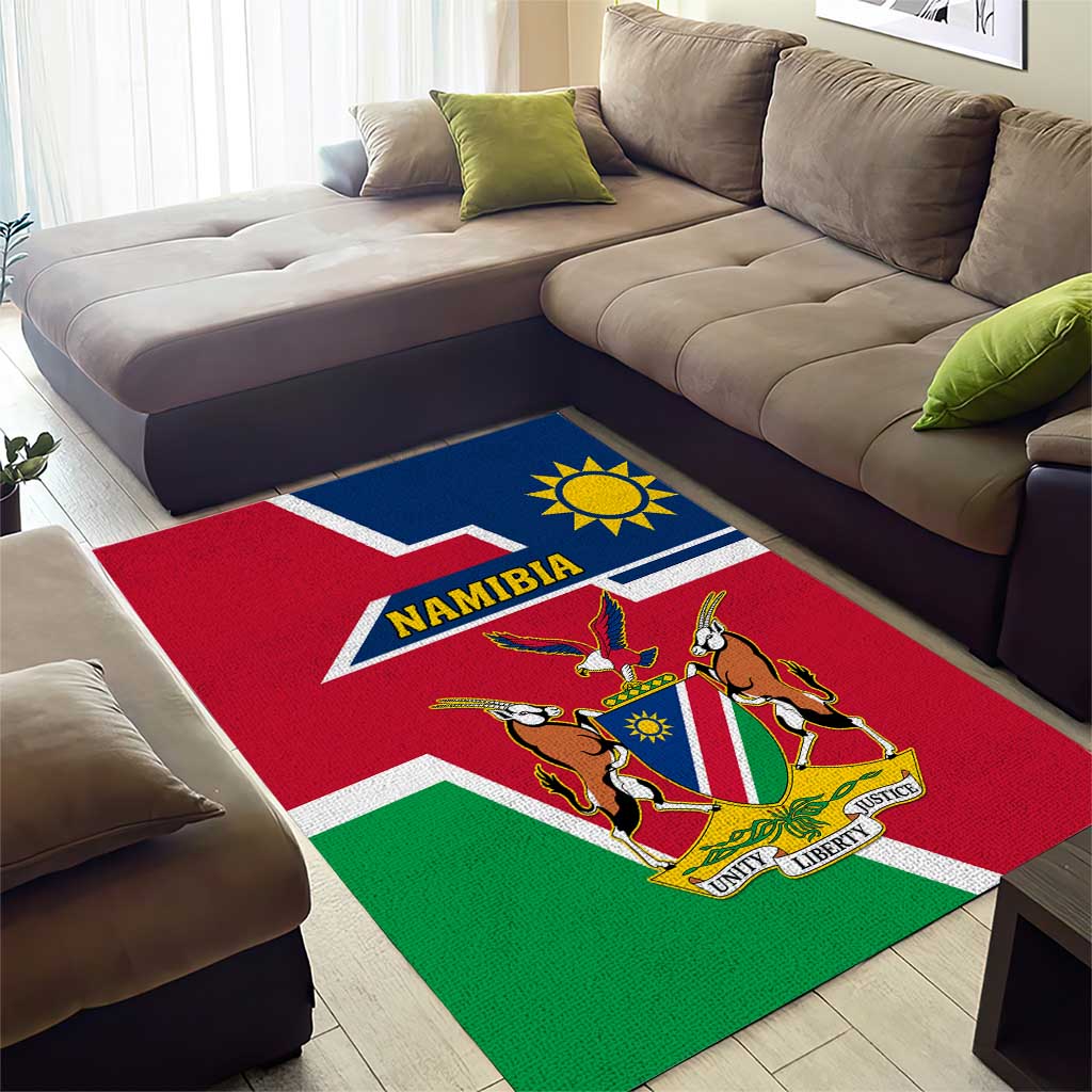 Namibia Independence Day Area Rug with Coat of Arms in Unique Style LT01
