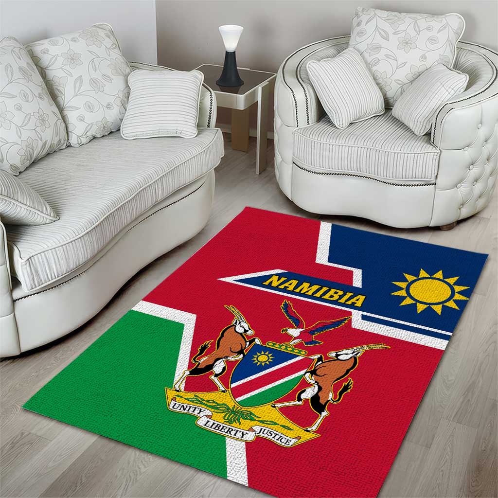 Namibia Independence Day Area Rug with Coat of Arms in Unique Style LT01