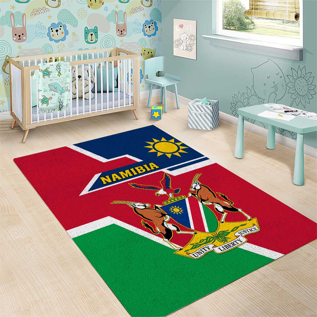 Namibia Independence Day Area Rug with Coat of Arms in Unique Style LT01