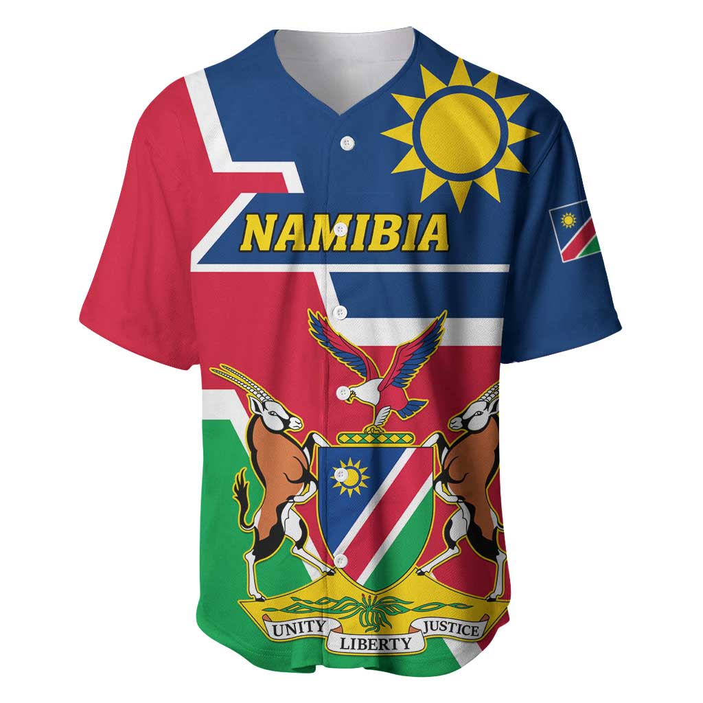Namibia Independence Day Baseball Jersey with Coat of Arms in Unique Style LT01