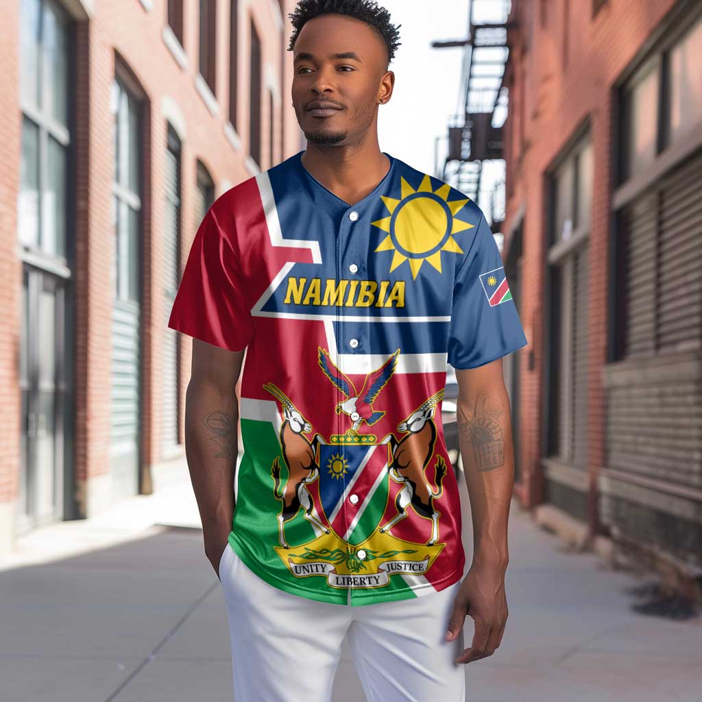 Namibia Independence Day Baseball Jersey with Coat of Arms in Unique Style LT01