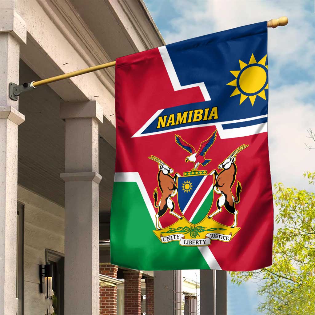 Namibia Independence Day Garden Flag with Coat of Arms in Unique Style LT01