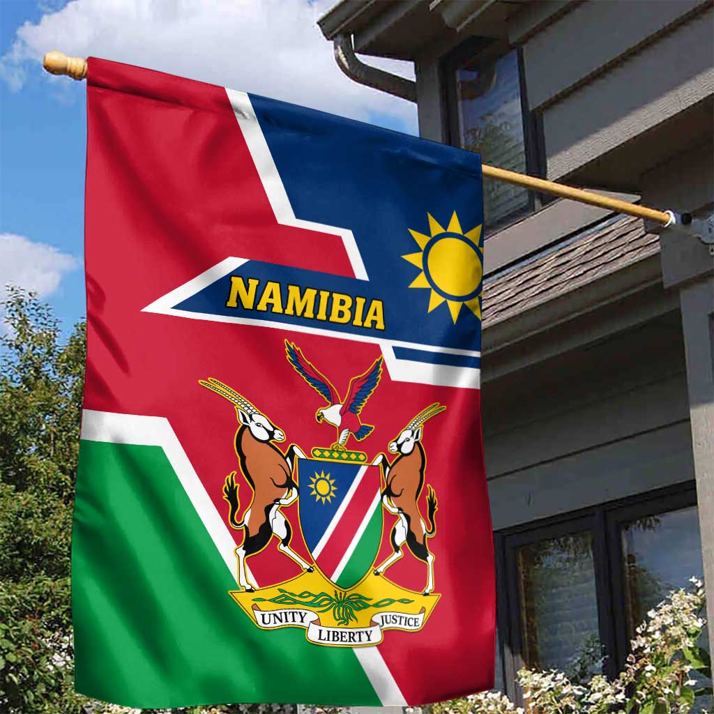 Namibia Independence Day Garden Flag with Coat of Arms in Unique Style LT01