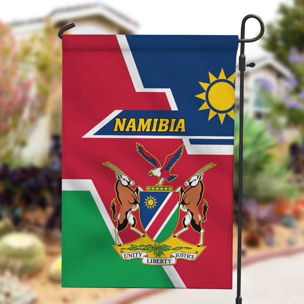 Namibia Independence Day Garden Flag with Coat of Arms in Unique Style LT01