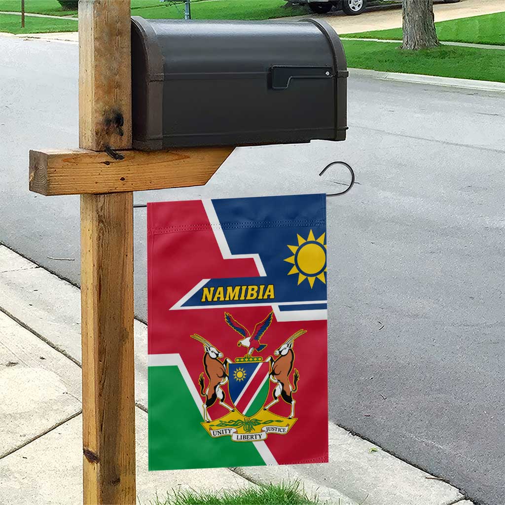 Namibia Independence Day Garden Flag with Coat of Arms in Unique Style LT01