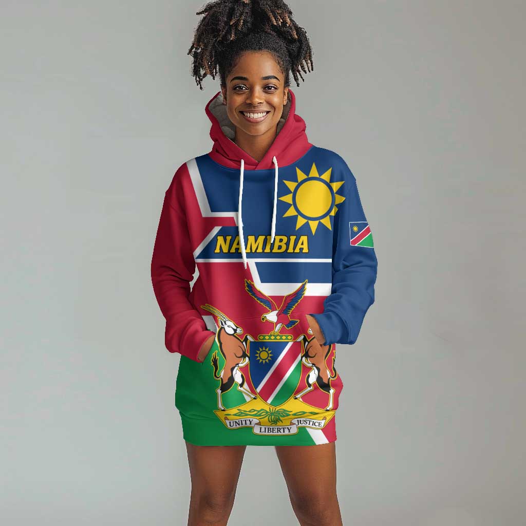 Namibia Independence Day Hoodie Dress with Coat of Arms in Unique Style LT01