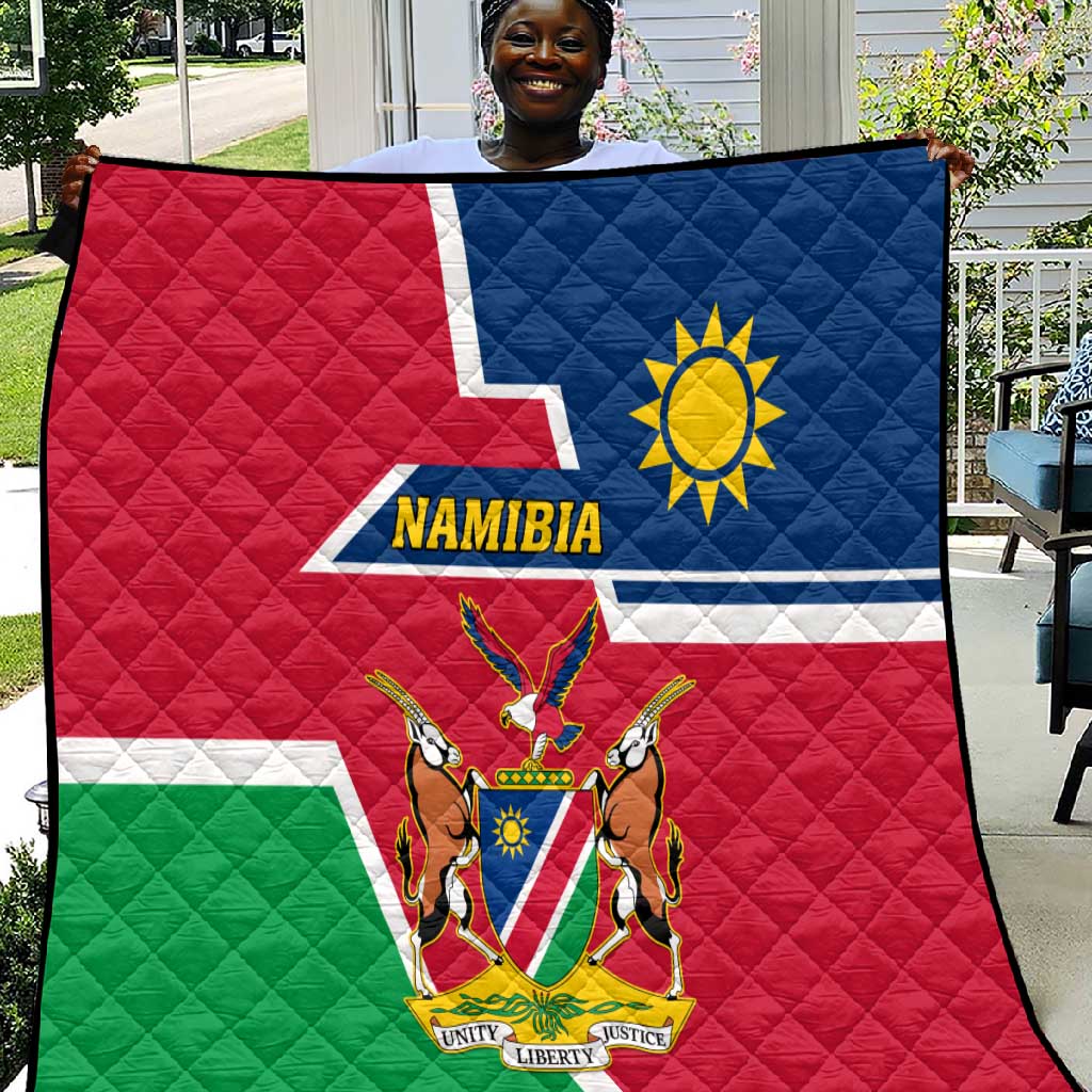 Namibia Independence Day Quilt with Coat of Arms in Unique Style LT01
