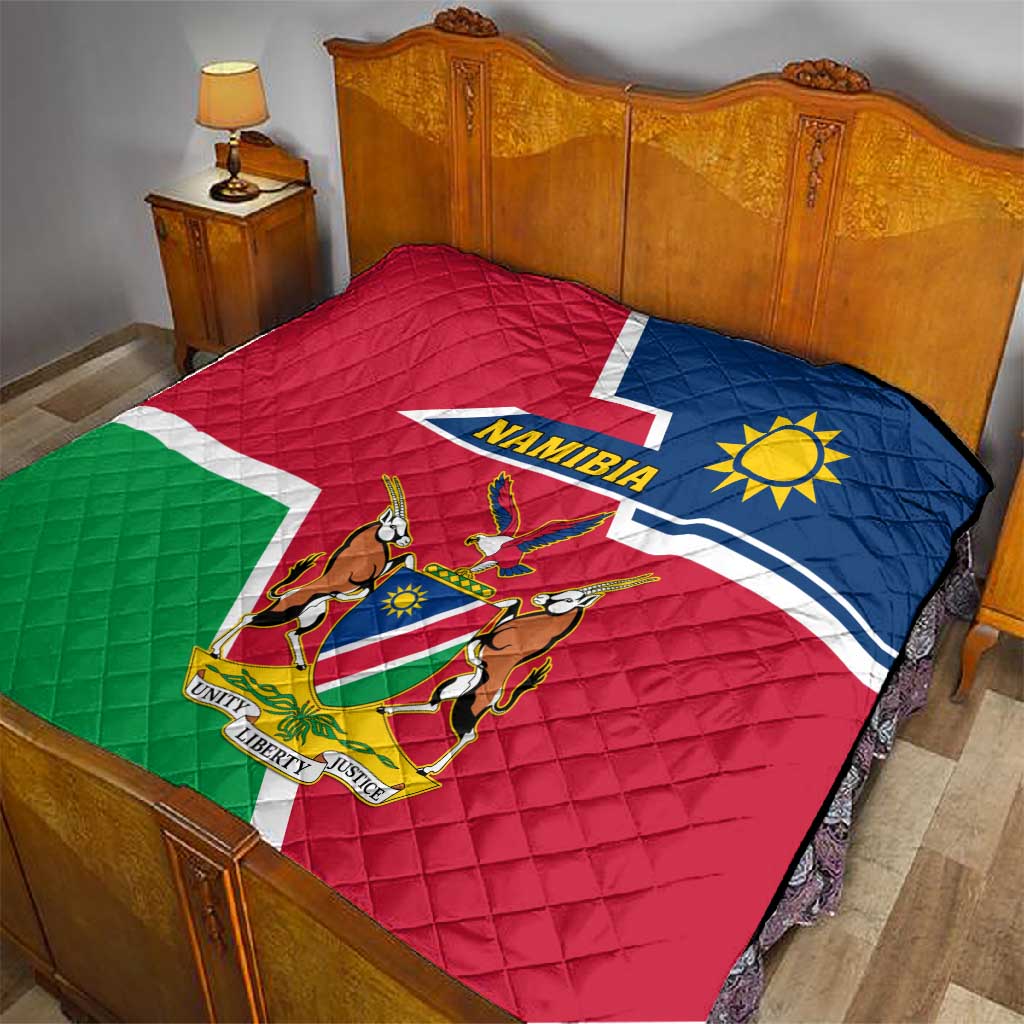 Namibia Independence Day Quilt with Coat of Arms in Unique Style LT01